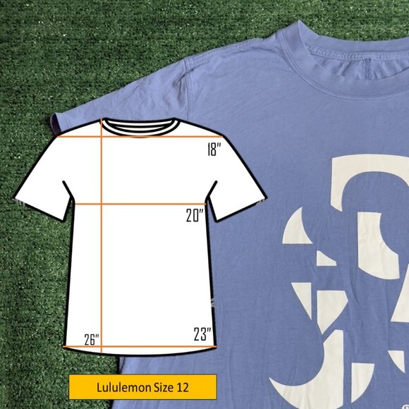 Lululemon All Yours Cotton Oversized Water Drop Blue Training T-Shirt Size 12 - Picture 2 of 11